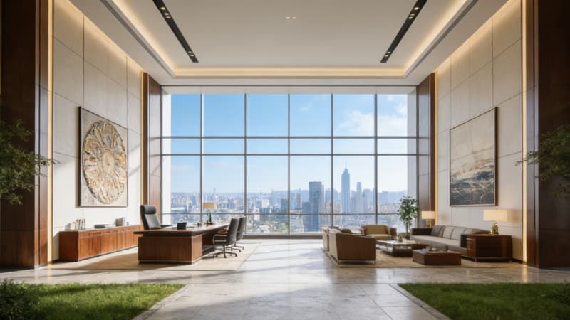 合肥3000平企業(yè)辦公室設(shè)計(jì)方案，現(xiàn)代簡(jiǎn)約高端辦公空間定制